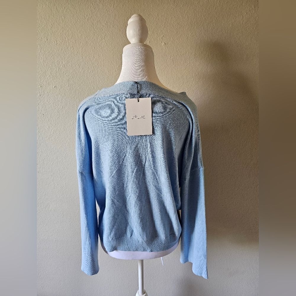 NWT Deluc Blue Button Down Cardigan Large - Picture 2 of 5